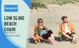 Low Folding Camping Chair, Portable Beach Chairs, Mesh Back Lounger For Outdoor Lawn Beach Camp Picnic